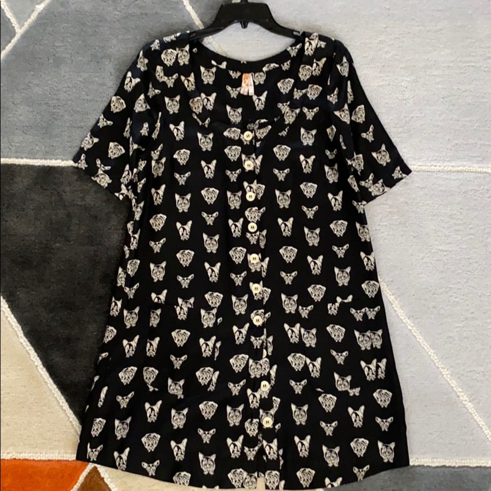Anthropologie Maeve Cavorting Canines Dog Dress